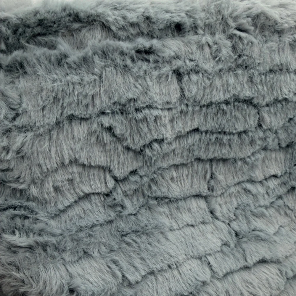 Gray Fuzzy Storage Basket